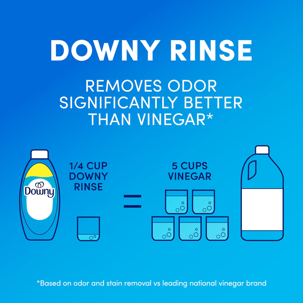 Downy Rinse Laundry Odor Remover, Cool Cotton Scent, 48 fl oz, Fabric Softener And Laundry Odor Removal Rinse, Fights Odors At The Source, HE Compatible