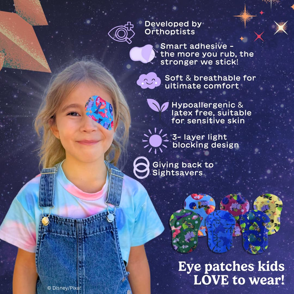 Disney & Pixar Elio Eye Patches for Kids 30 Pack | Hypoallergenic, Breathable, Fun Designs | Lazy Eye (Amblyopia) Treatment Support | Kids Eye Patches -Comfortable Left/Right Eye Fit