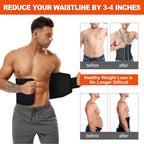 AMZBOSS Waist Trainer for Women & Men, Waist Sweat Band, Belly Band Sweat Belt, Stomach Wrap, Body Shaper Belt (Black, Medium)