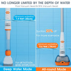3 in 1 Rechargeable Pool & Spa Hot Tub Vacuum Cleaner - Dual Mode & Magnetic Drive System, 25µm Ultra Fine Mesh Filters for Hot Tub, Small Above Ground Pools, 70 Mins (Orange)