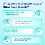 Ditoi Disposable Face Towels XL, Soft Cotton Facial Cleansing Cloths, Dry Face Towelettes for Makeup Removal, Sensitive Skin & Daily Skin Care,10"×12",100 Count