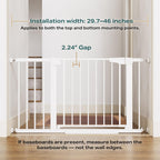 Cumbor 43.5" Auto Close Safety Baby Gate, Extra Tall and Wide Child Gate, Easy Walk Thru Durability Dog Gate for The House, Stairs, Doorways. Includes 4 Wall Cups, 2.75-Inch and 8.25-Inch Extension, W