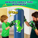 QPAU Punching Bag for Kids 3-6, Inflatable Dinosaur Toy, 48 in, Green