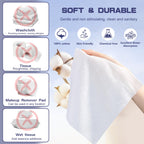 Disposable Face Towel, 200 Count Face Towels for Washing Soft Cotton Dry Wipes Facial Cloths Towelettes for Washing and Drying, Facial Tissue for Cleansing, Skincare and Makeup Remover