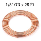 GOORY Copper Tubing 1/8" OD x 0.07" ID x 25 Ft - 99.9% C12200 Pure ACR Tube - ASTM B280 Refrigeration T2 Copper Tube Soft Coil - Round Seamless Tubing for Refrigerator HVAC System Industry DIY
