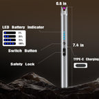 Luxgaze 8 Pack Electric Candle Lighter Rechargeable USB Lighters Flameless Windproof Plasma Arc Lighters with Safety Lock Long Lighter for Candle BBQ Camping Birthday Party