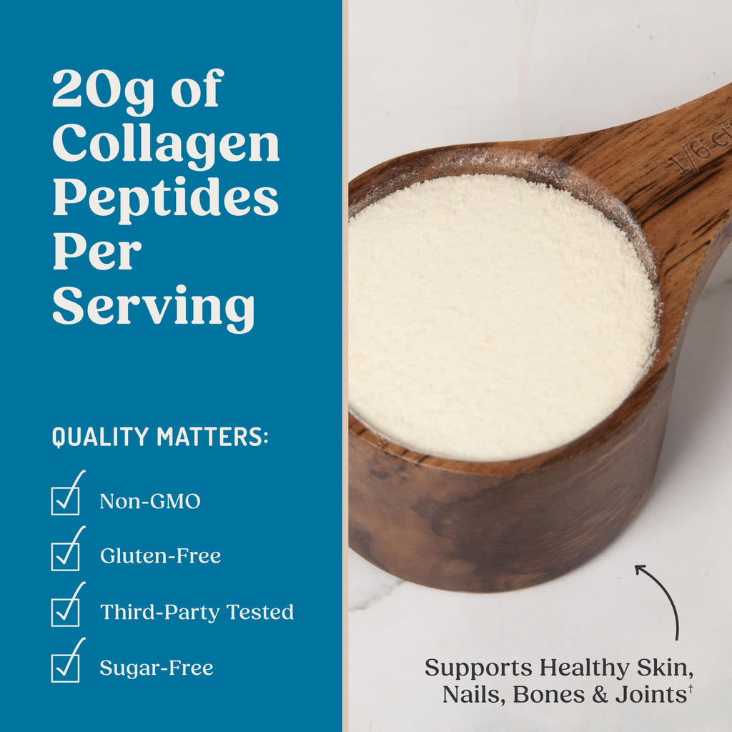 Bulletproof Vanilla Collagen Peptides Powder with MCT Oil, 17.6 Ounces, Grass-Fed Collagen Protein for Skin, Bones and Joints