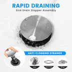 Bathroom Sink Drain with Overflow, Hurran Universal Bathroom Sink Stopper for Bathroom Vanity Vessel Sink, Plastic Pop-up Sink Drain with Hair Catcher Anti-Clog Strainer, 2 Pack, Brushed Nickel