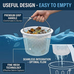 ZTTM 8 Inch Pool Skimmer Basket Compatible with Pentair 85014500 and S200/B200 Pool Skimmer Basket, Built-in Weight, Stainless Steel Handle with Rubber Grip