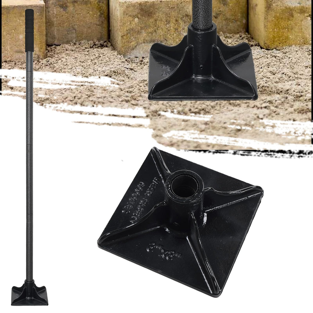 Heavy Duty Steel Tamper Tool with 62 Inch Adjustable Handle Hand Tamper for Efficient Soil Compaction Tamping Asphalt Gravel Sand Stone Dirt Heavy Duty Ground Tamper for Leveling Smoothing Surfaces