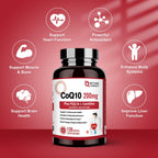 NATURE TARGET CoQ10-200mg with PQQ L-Carnitine & Omega-3s, High Absorption Coenzyme-Q10 with BioPerine, Supports Heart and Immune System, Cellular-Energy-Production, 120 Servings