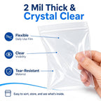 200 Pack Small Plastic Bags For Jewelry, Mini Baggies 4 Assorted Sizes. 2x3 3x3 3x5 4x6 Inch 2 Mil Thick Poly Zipper Lock Bags Clear for Jewelry, Bead, Crafts, Small Parts Storage