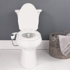 Bio Bidet SlimEdge Bidet Attachment for Toilet, Non Electric, Dual Nozzles for Front and Rear Cold Water Wash, Adjustable Water Pressure, White