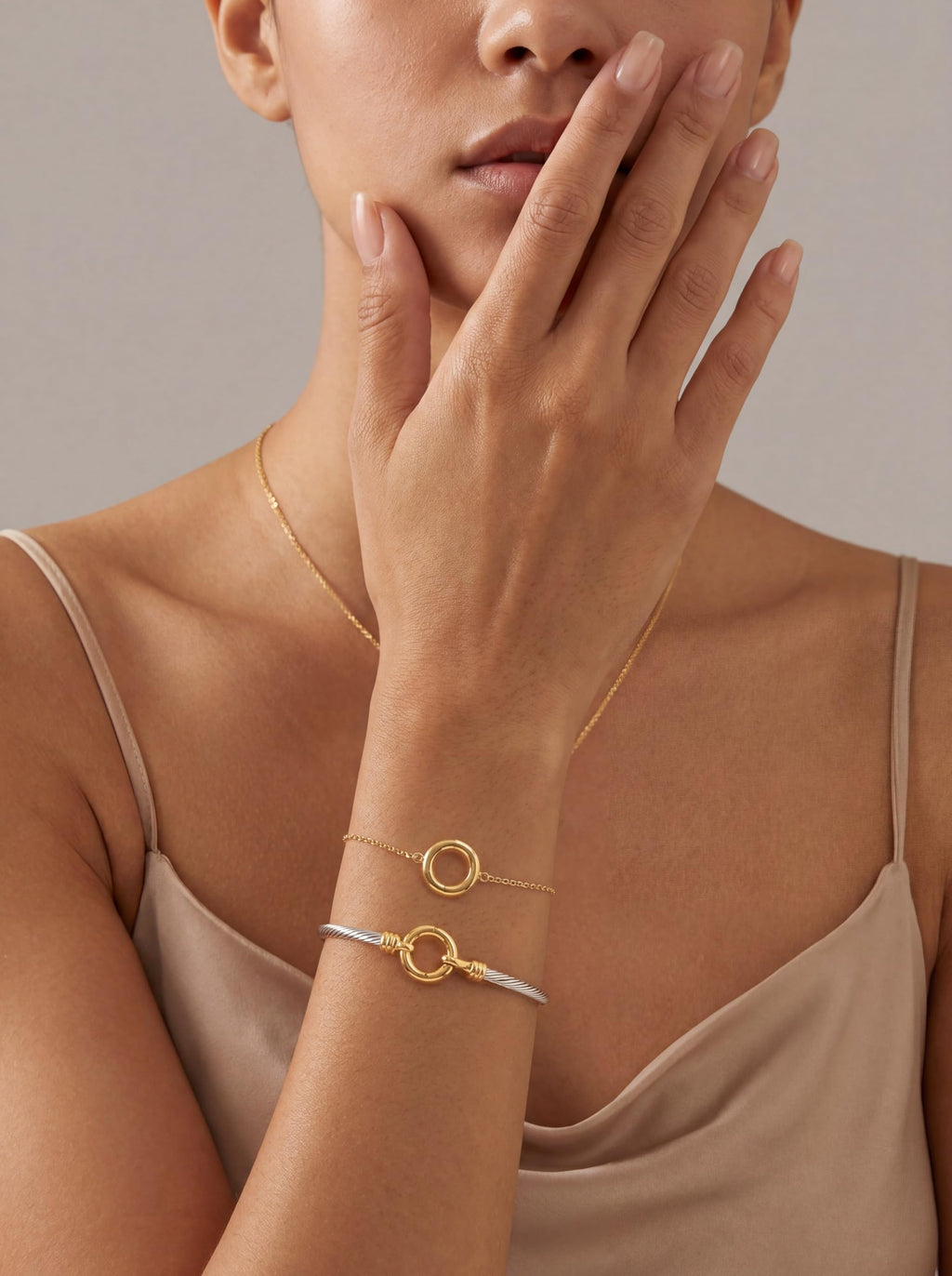 mulanci Cable Bracelets for Women, Twisted Cable Bracelet Cuff, Mixed Metal Two Tone Silver and Gold Bracelet, Wire Bangle Bracelets for Women