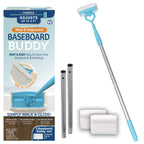 Baseboard Buddy | Lightweight Home Cleaning Essential, Perfect for Baseboards, Moldings & Walls, Glide & Wipe Trapping & Locking Dirt & Dust | As Seen on TV, (1 Baseboard Buddy & 3 Reusable Pads)