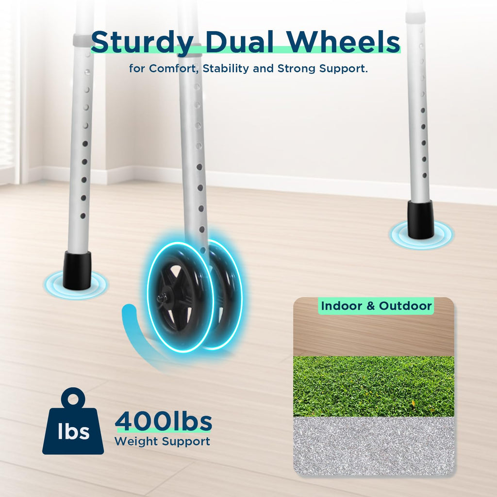 Folding Narrow Walker for Seniors – Width & Height Adjustable Walker, Lightweight Standard Walker for Elderly, Walkers for Seniors, Disabled, Bariatric