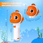 MKLZ Chlorine Floater, Small Floating Pool Chlorine Dispenser for 1 Inch Tablets, Mini Clown Fish Bromine Holder for Hot Tub, Spa, Swimming Pools