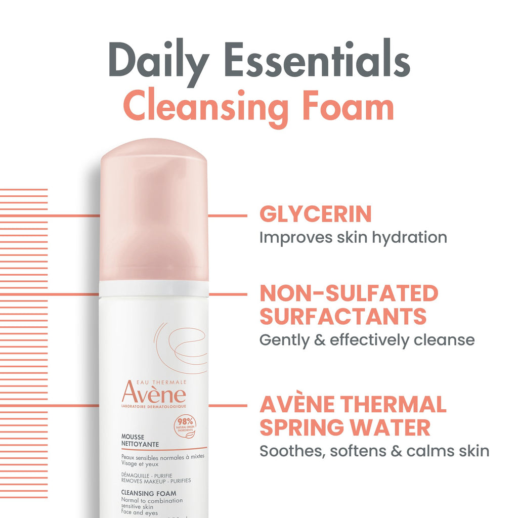 Avène Cleansing Foam Face Wash, Soap-free, Sensitive Skin