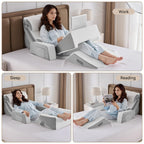 Yojoker 9PCS Orthopedic Bed Wedge Pillow Set for Sleeping, Back and Leg Pain Relief, Post Surgery Foam Pillow for Body, Triangle Adjustable Support Pillow - Acid Reflux Sleeping Pillows