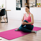 Fitvids 1/2-Inch Thick High Density Foam Exercise Yoga Mat with Carrying Strap, For Cushioning The Body Against Hard Floors, Pink