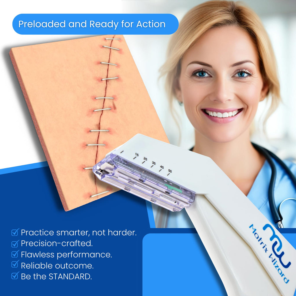 Disposable Skin Stapler (Suture Thread Alternative) with 55 Preloaded Wires Plus Stapler Remover Tool for Outdoor Camping Emergency Survival Demo, First Aid Field Emergency Practice
