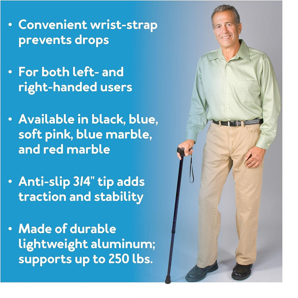 Carex Health Brands FGA52000 Black Soft Grip Derby Cane