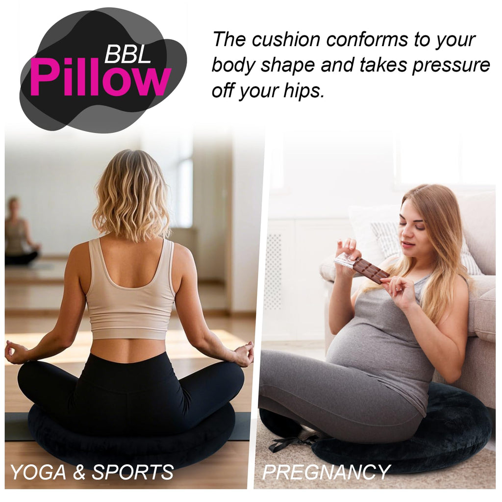 RoamReady BBL Pillow After Surgery for Butt Sleeping Sitting, Driving Donut Hemorrhoid Pillow, Seat Support Hip Cushion, Cotton BBL Post Surgery Recovery Must Haves (Upgraded)