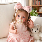 BABESIDE Lifelike Reborn Baby Dolls Dara - 20 Inch Realistic-Newborn Baby Doll Brown Hair Girl Handmade Real Life Toddler Dolls with Clothes and Toy Accessories Gift for Kids Age 3+