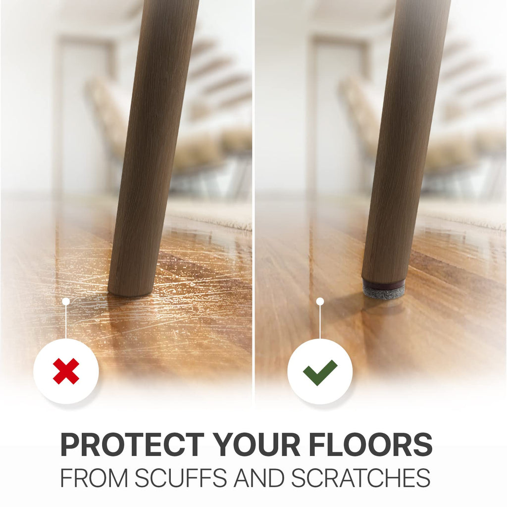 Felt Furniture Pads X-Protector 16 PCS - 1" Felt Pads with Prongs - Premium Felt Chair Pads - Furniture Pads for Hardwood Floors - Chair Floor Protectors for Hardwood- Slide Your Furniture Easily!