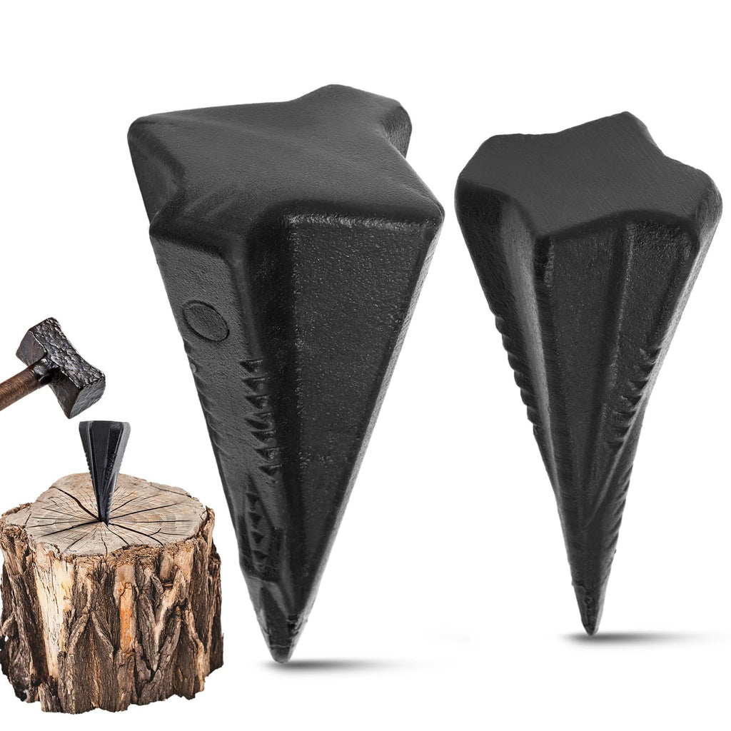 Otoolling 4 & 5 Lbs 2 Pcs Wood Splitting Wedges Manual Log Splitter, Black