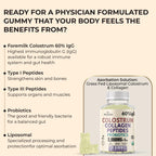 Colostrum Gummies I Collagen Peptides I Probiotics 5000+ mg w/ 60% IgG I Immunity Support & Gut Health - Liposmal Technology - U.S. Sourced Superfood - Grass-Fed Bovine - 120 gummies (Vanilla Flavor)