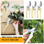 20 Pcs Pruning Shears for Gardening, Beige Garden Clippers Handheld Heavy Duty Plant Scissors Bypass Pruning Shears for Gardening Yard Hedge Flowers Tree Trimming Plant Cutter