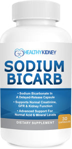 Sodium Bicarbonate 650 Mg Tablets - Delayed Release for Normal Kidney Function - Baking Soda Tablets, Sodium Pills, Bicarbonato De Sodio para Tomar, Bicarbonate of Soda - 30 Capsules
