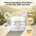 Perrin Naturals Crème Complete, Lichen Sclerosus treatment Cream for Dry Sensitive Skin, Restorative Anti Aging Face & Body Moisturizer with Barrier Support for Women, Scent of Rose, 2 oz