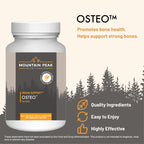 Mountain Peak Nutritionals Osteo Supplement - Organ & Strong Bone Support, Promotes Bone Health - With Vitamins D3, K2, Calcium, and Magnesium - Bone Building & Strengthening (240 Vegetarian Capsules)