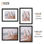 upsimples 8.5 by 11 Picture Frame, Gallery Glass Photo Frames, 3Pcs, Black