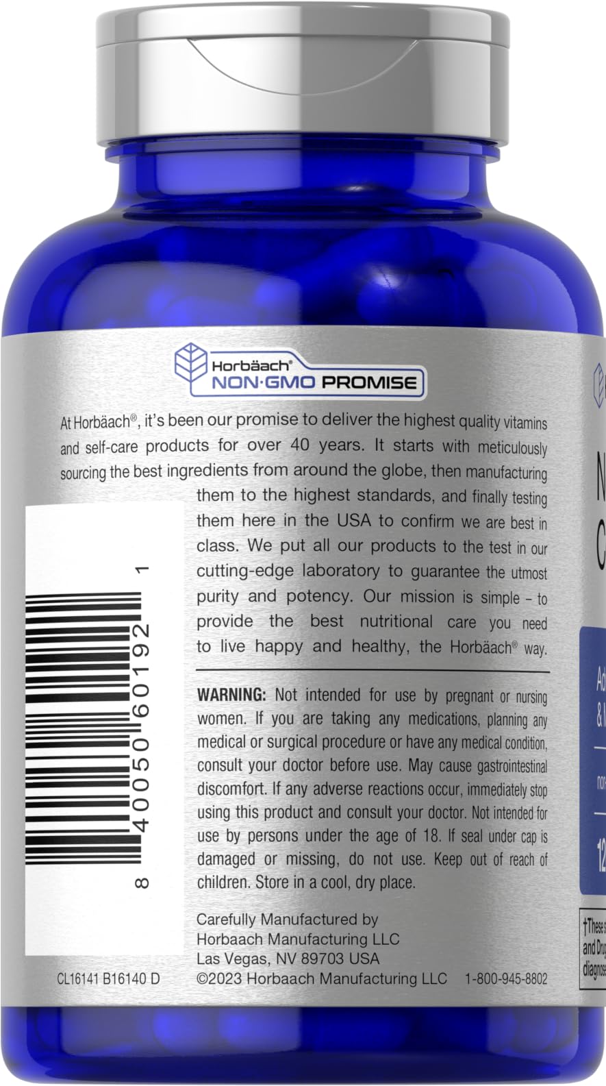 Horbäach Brain Supplement | 120 Capsules | with Phosphatidylserine & DMAE | Advanced Formula for Memory, Focus, Clarity | Vegetarian & Gluten Free | Neuro Support