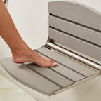 17.5" Folding Shower Seat Wall Mounted,Foldable Shower Bench,Fold Down Shower Seat,Folding Shower Seat Bench,Wall Mount Shower Seat Bench Chair (Grey)
