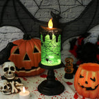 Eldnacele Spider Halloween Snow Globe Flameless Candle Battery Operated