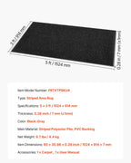 VEVOR Front Door Mat, 5 x 3 ft Commercial Floor Mat for Indoor and Outdoor, Stylish Striped Industrial Carpet with PVC Backing, Heavy Duty Washable Entry Rug for Hallway, Balcony, Garage, Grey