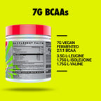 GHOST BCAA Powder Amino Acids Supplement, Strawberry Watermelon - 30 Servings - Sugar-Free Intra, Post & Pre Workout Amino Powder & Recovery Drink, 7G BCAA