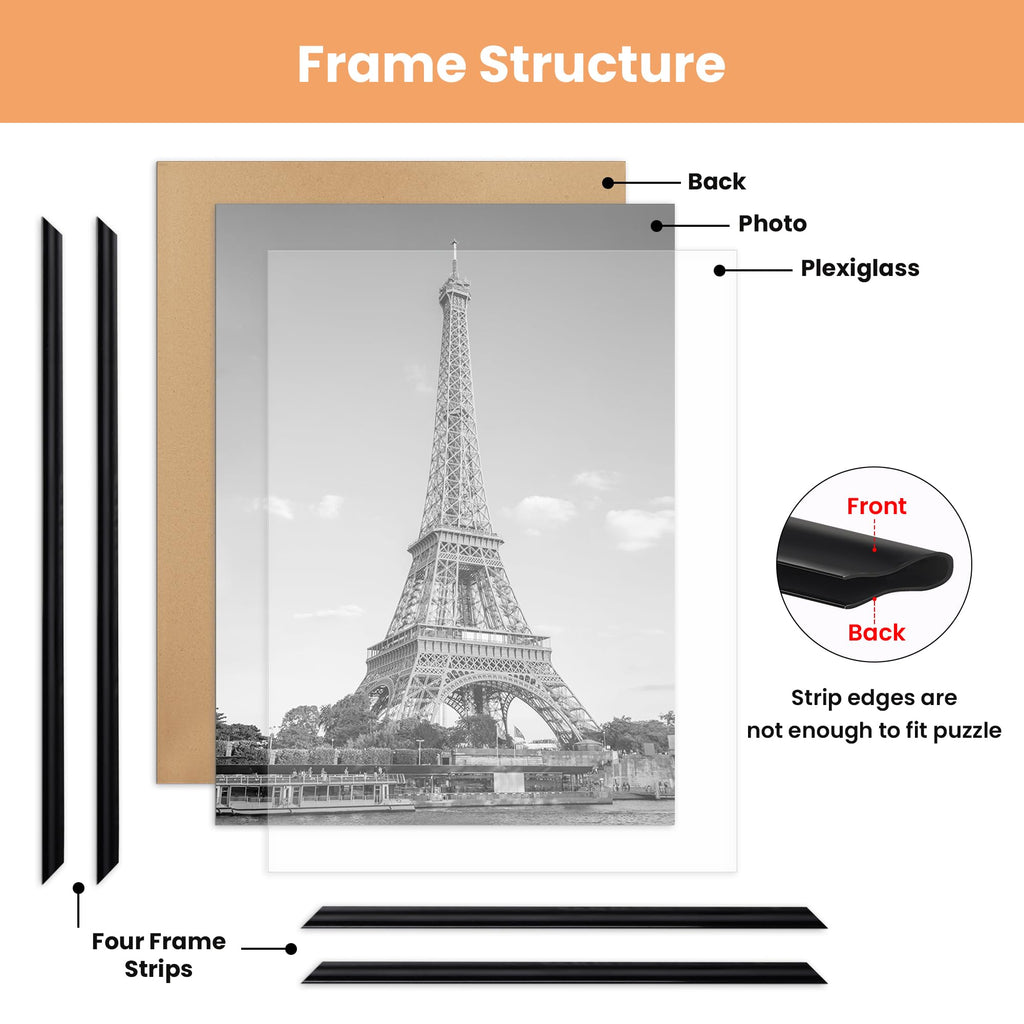 upsimples 20x28 Poster Frame, Easy Slide-In Assembly, Black, 3 Pack