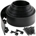 Aifanss Landscape Edging Kit, 4 Inch Tall 33Ft No Dig Garden Edging Border with 50 Pcs Reinforced Spikes, Plastic Garden Barrier for Landscaping, Lawn, Yard, Flower Bed, Paver, Pathway, Grass, Black