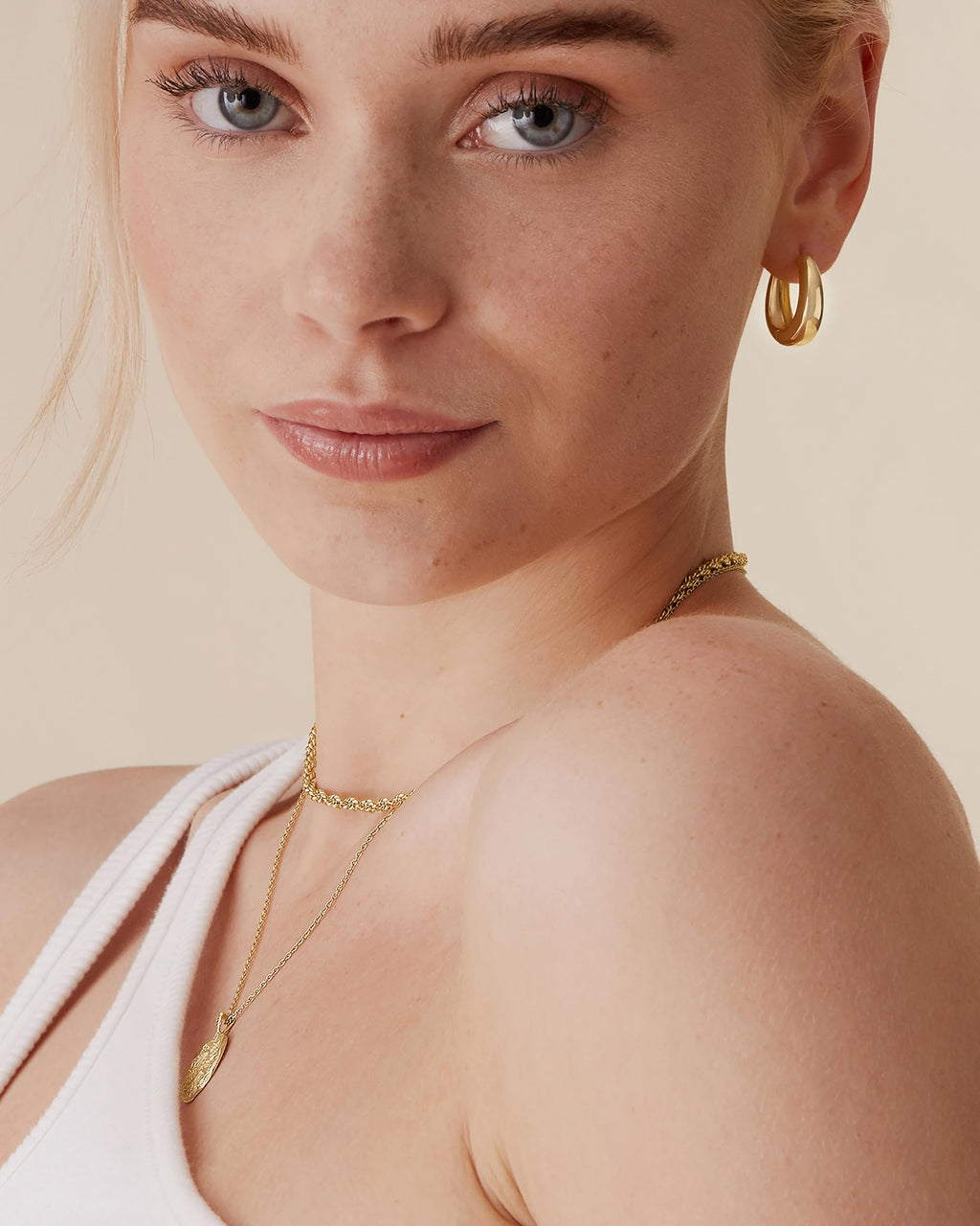 PAVOI Chunky Thick Small Hoop Earring Set, 925 Silver, Two Tone Gold