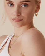 PAVOI Chunky Thick Small Hoop Earring Set, 925 Silver, Two Tone Gold