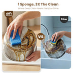 Metflavor Kitchen Sponges, 24 Count, Non-Scratch Scrub Sponge, Dual Sided Cleaning Sponges for Dishes, Kitchen, Bathroom