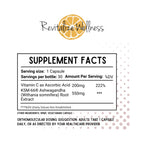 Revitalize Wellness Ashwagandha + Vitamin C Capsules | Stress and Immune Support Complex | with 550 mg Ashwagandha and 200 mg Vitamin C per Serving | 30 Servings