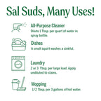 Dr. Bronner's Sal Suds Biodegradable Cleaner (16 Ounce, 2-Pack) – All Purpose Pine Mop Detergent for Floors, Laundry & Dishes, Multi Surface Concentrate, Heavy-Duty Degreaser