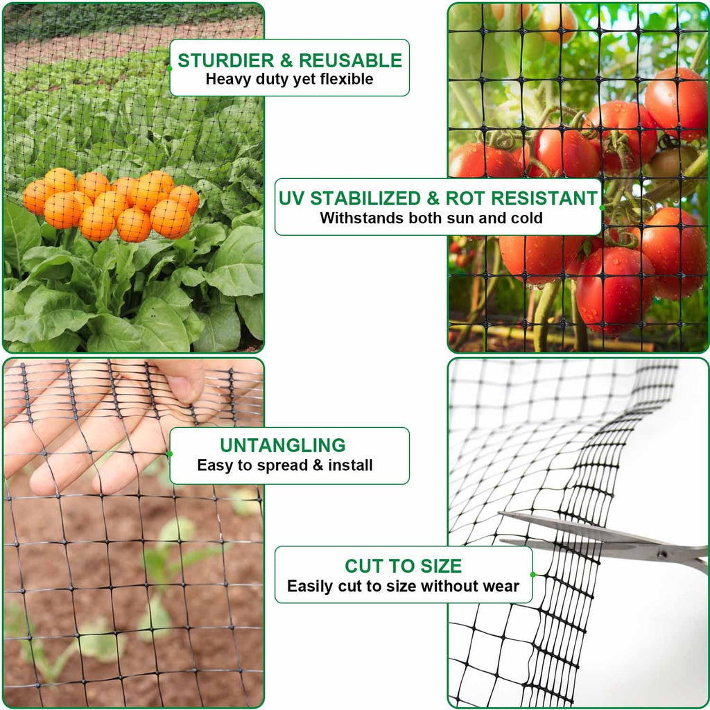 Mklsit Deer Netting Fence, 8ftx100ft Garden Netting Heavy Duty Bird Netting