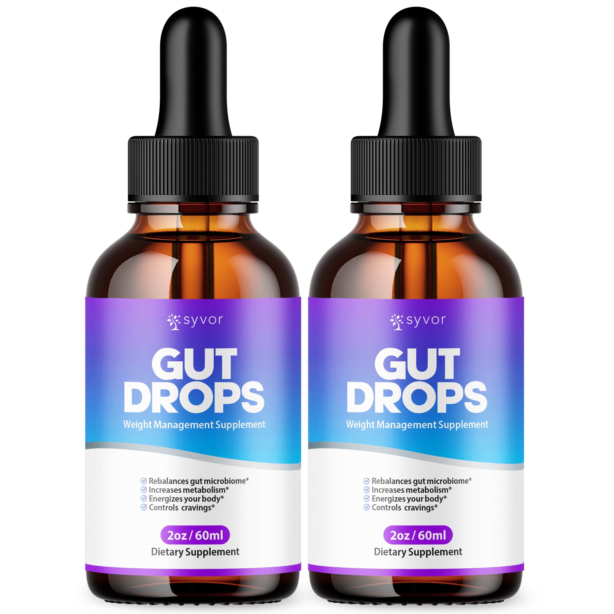 (2 Pack) Gut Drops, Official Gut Drops Liquid Supplement Advanced All Natural Vitamin Formula, GutDrop Maximum Strength Biome Support for Health and Wellness Support for Men and Women (60 Servings)
